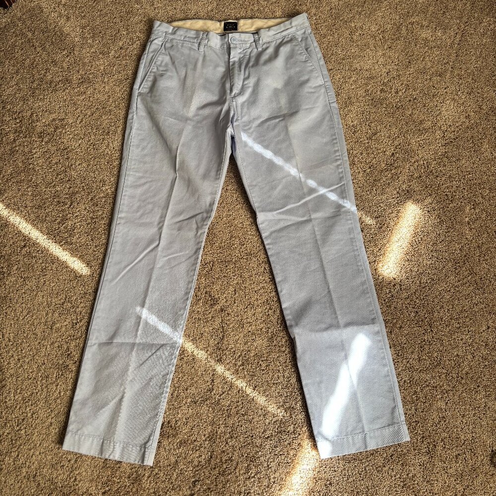 J. Crew Broken In Pants Mens 31 Light Blue Urban Slim Cotton Chino Preppy Yacht